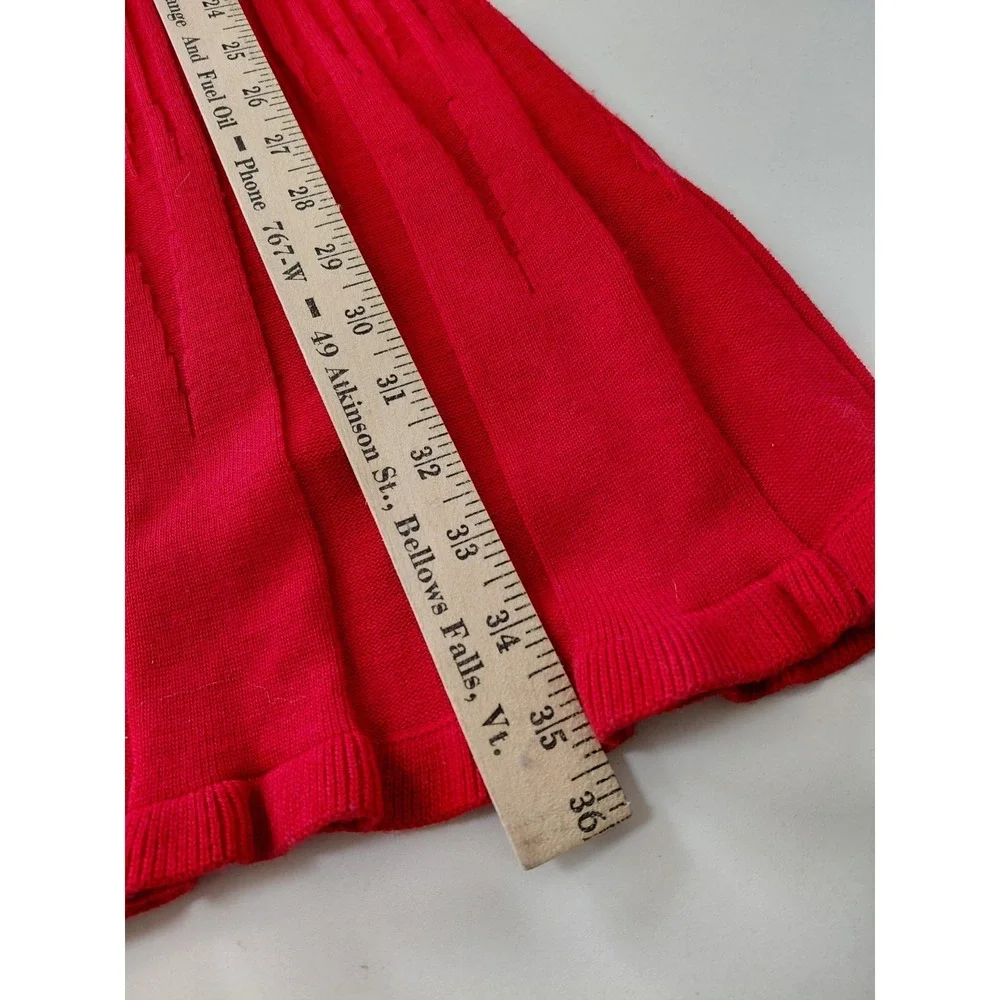 Vintage Solid Red Coldwater‎ Creek Longsleeve Knit Ribbed Dress Petite Small